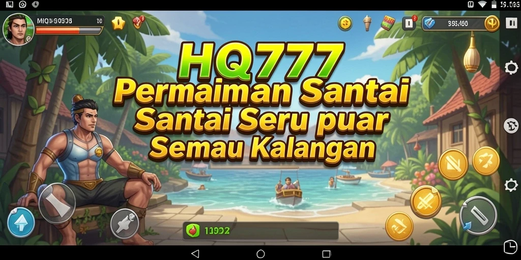 Screenshot menunjukkan gameplay menarik dan penuh warna dari HQ777.