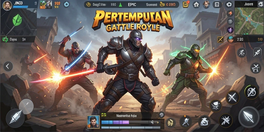 Tampilan gameplay seru dari JIN33 dalam pertempuran Battle Royale.