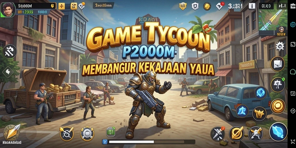 Tangkapan layar P200M menunjukkan gameplay dinamis dalam membangun bisnis.