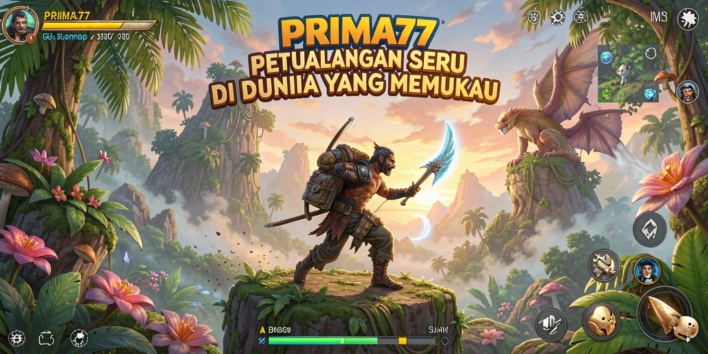 Tampilan gameplay seru PRIMA77 saat menjelajahi dunia petualangan.