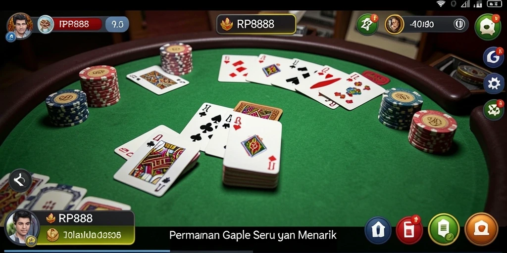 Tampilan gameplay seru dari permainan Gaple RP888.