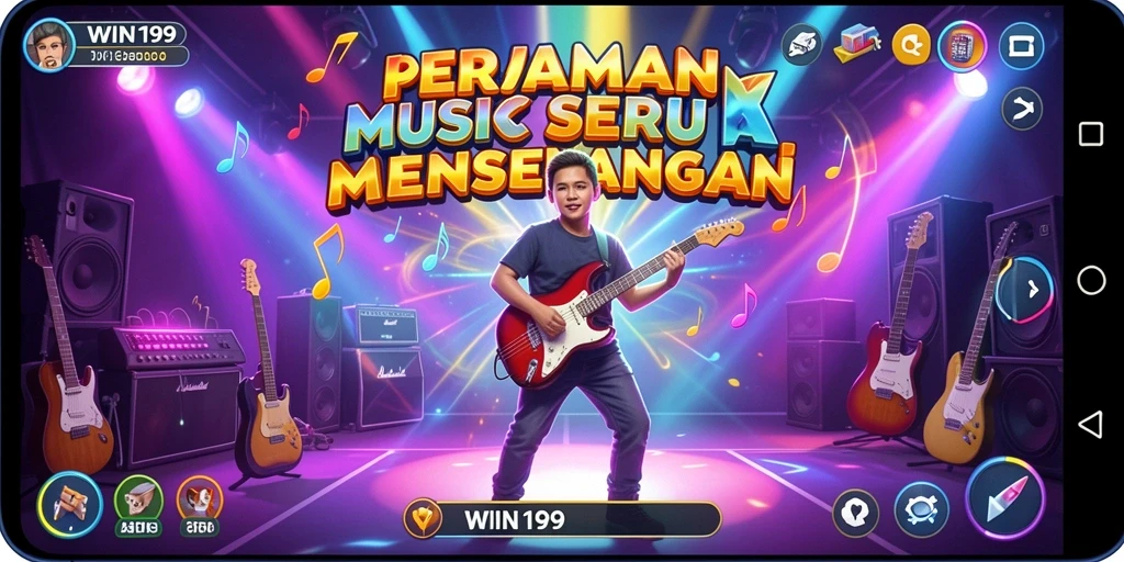 Tampilan gameplay seru dengan berbagai lagu menarik.
