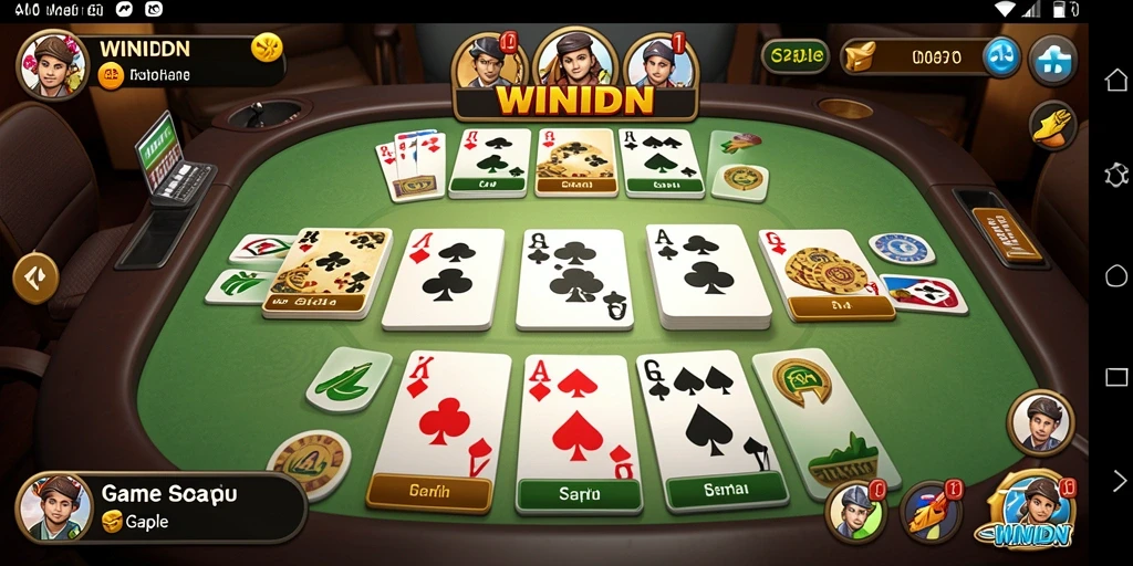 Screenshot gameplay WINIDN yang menampilkan keseruan Gaple.