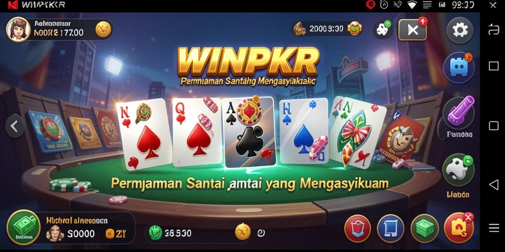 Tampilan gameplay menarik dan penuh warna dari WINPKR.